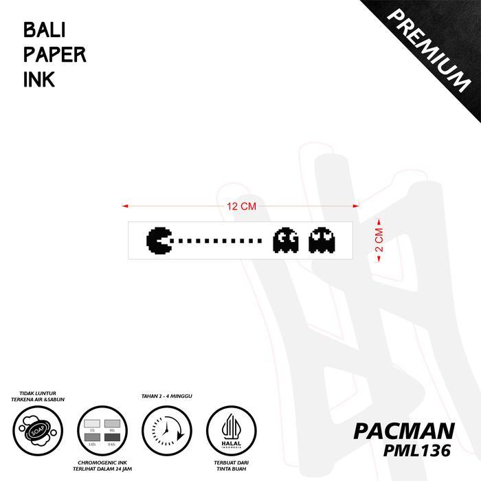 PML136 Pacman Tato Temporary Premium Stiker Tato By Bali Paper Ink