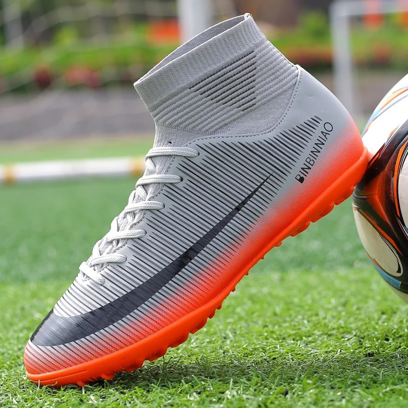 Men Society Cleats Football Shoes Indoor Fast Football Field Boots Tf/Ag Ankle Football Shoes