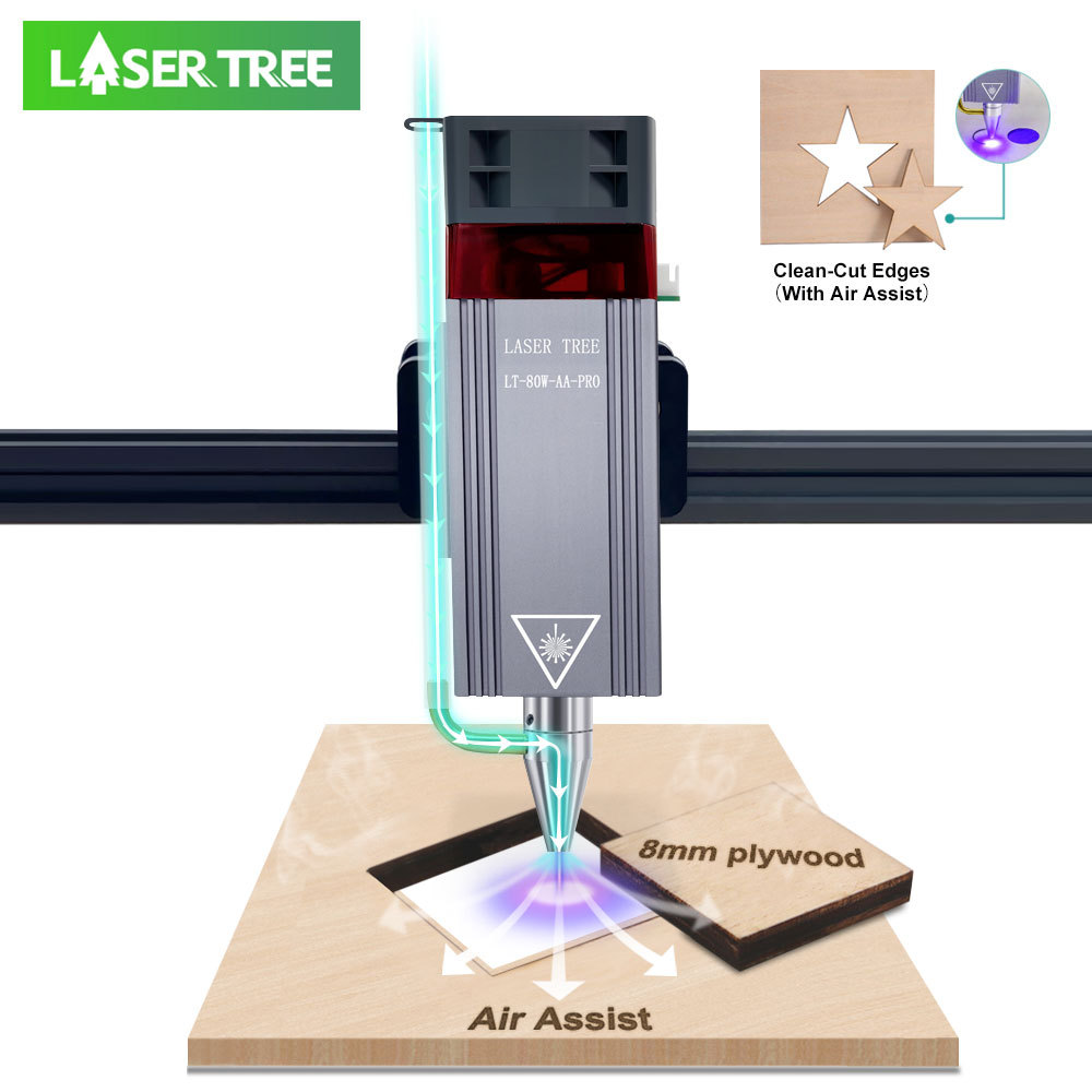 LASER TREE 80W Laser Module with Air Assist 450nm 40W TTL Laser Head