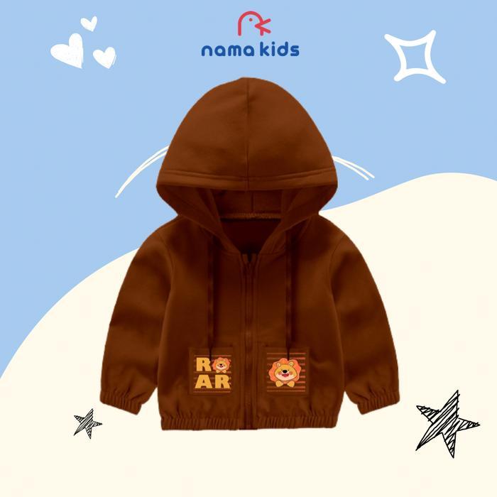 Jaket Anak Jacket Zipper Pocket Anak Bayi Sweater Anak Sablon Karakter Hewan Animal Sweater Zipper