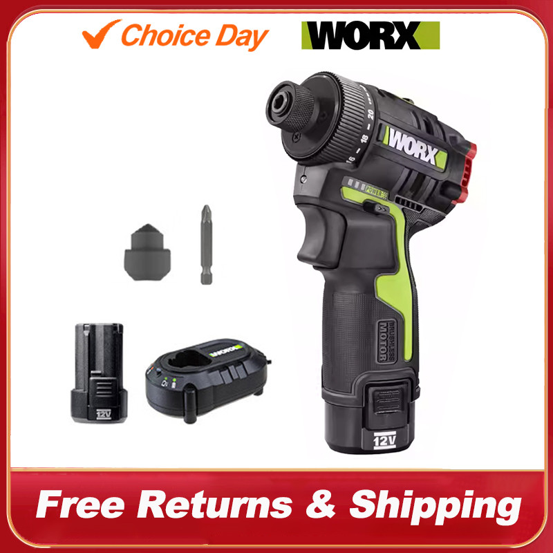 Worx WU129 12V Cordless Screwdriver Dual Speed 40Nm 1800rpm Brushless Motor Adjustable Torque