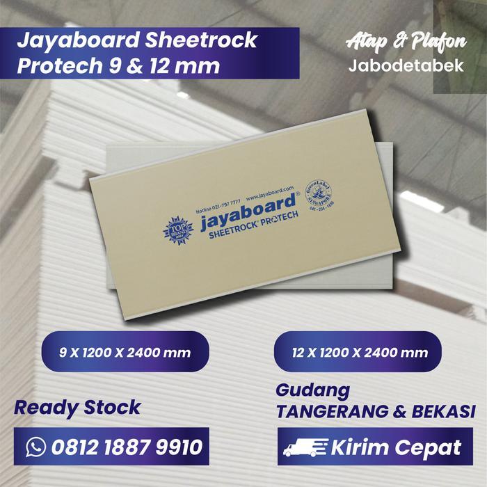 Jayaboard Sheetrock PROTECH 9 & 12 mm - Papan Gipsum Standar Jayaboard Gratis Ongkir