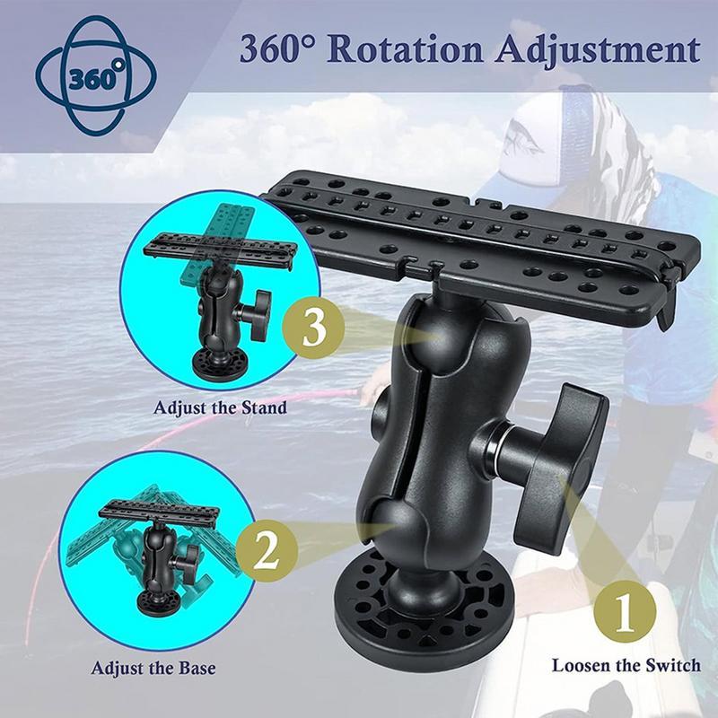 Fish Finder Mount Base Fish Finder Holder With 360 Rotation Large Stable Base Design Fish Finder