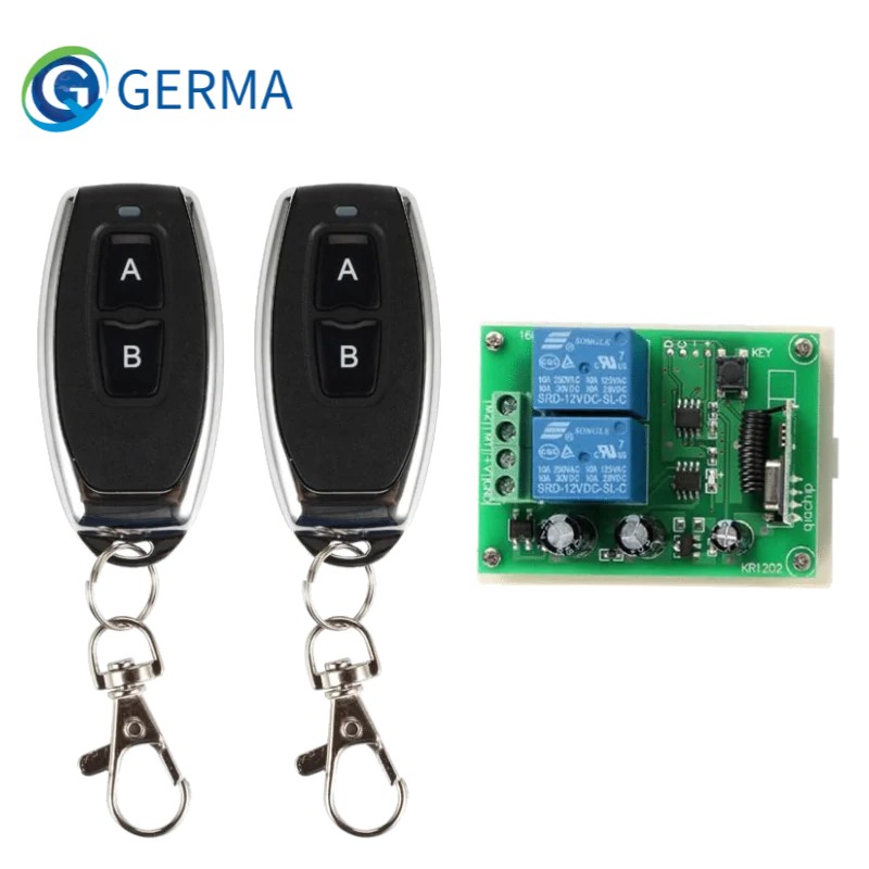 GERMA  2 CH RF 433 Mhz Remote Transmitter + 433Mhz Wireless Remote