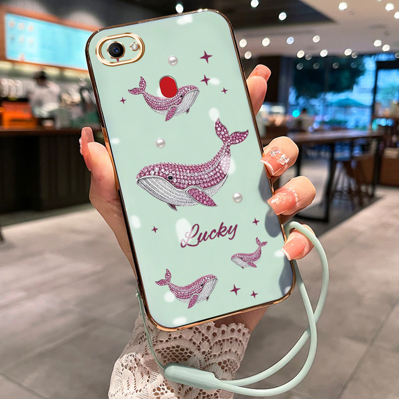 Casing Hp Untuk OPPO F7 F5 F5 Youth Case Casing HP pola paus Kesing Cesing tali berlapis Kasing Sili