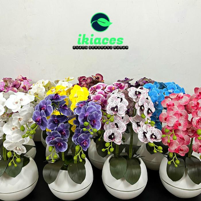Anggrek Latex Artifisial Bunga Pot Hias Premium Dekorasi Bunga Anggrek Original