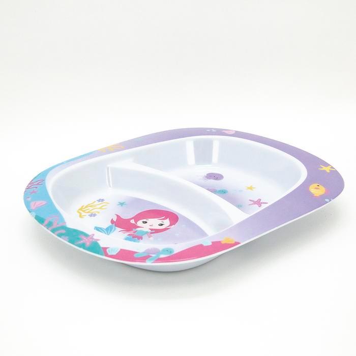 q6cr- Onyx Seiv, Piring Makan Anak Sekat 9 Inch : Melamin, Aman Untuk Makanan, Halal, Afs09S