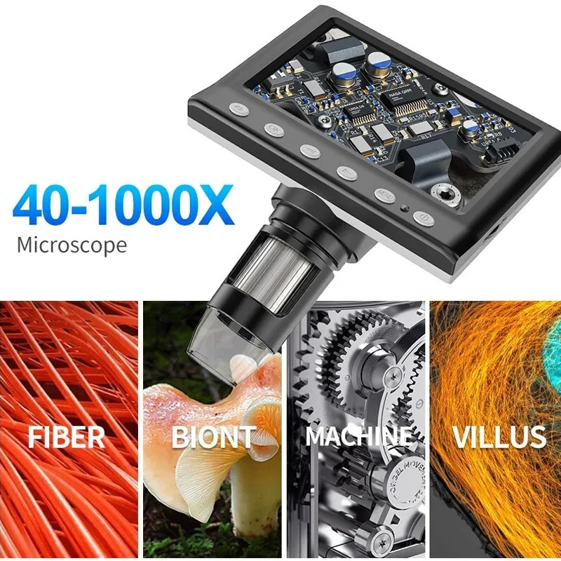 4.3 In Lcd Digital Microscope 40-1000X Coin Microscope For Error Coins Usb Magnifier Micro Scope