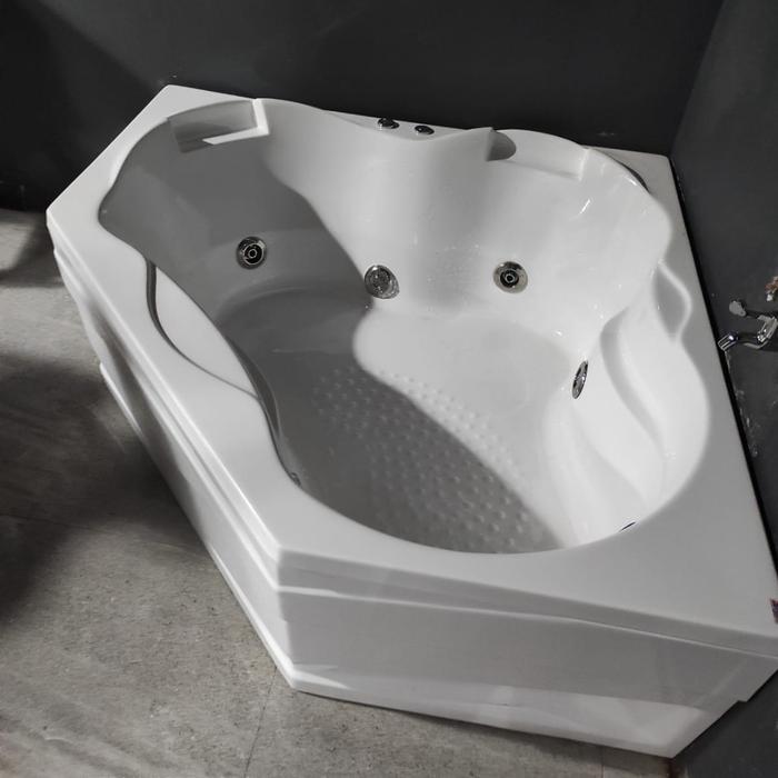 bathtub corner sudut jacuzzi whirlpool Zentiro marble putih preum