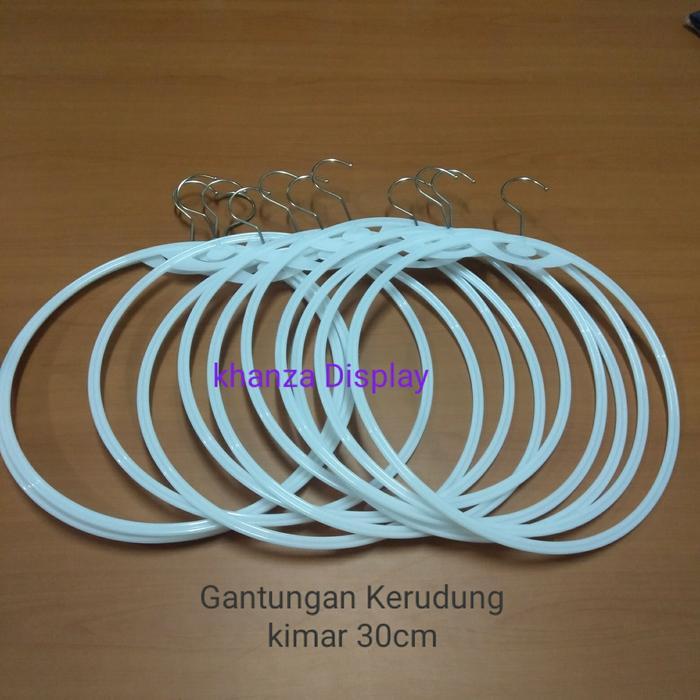 p822- Gantungan Kerudung Jilbab Kimar Jilbab Bergo Dewasa Super White 1 Lusin Hanger Putih