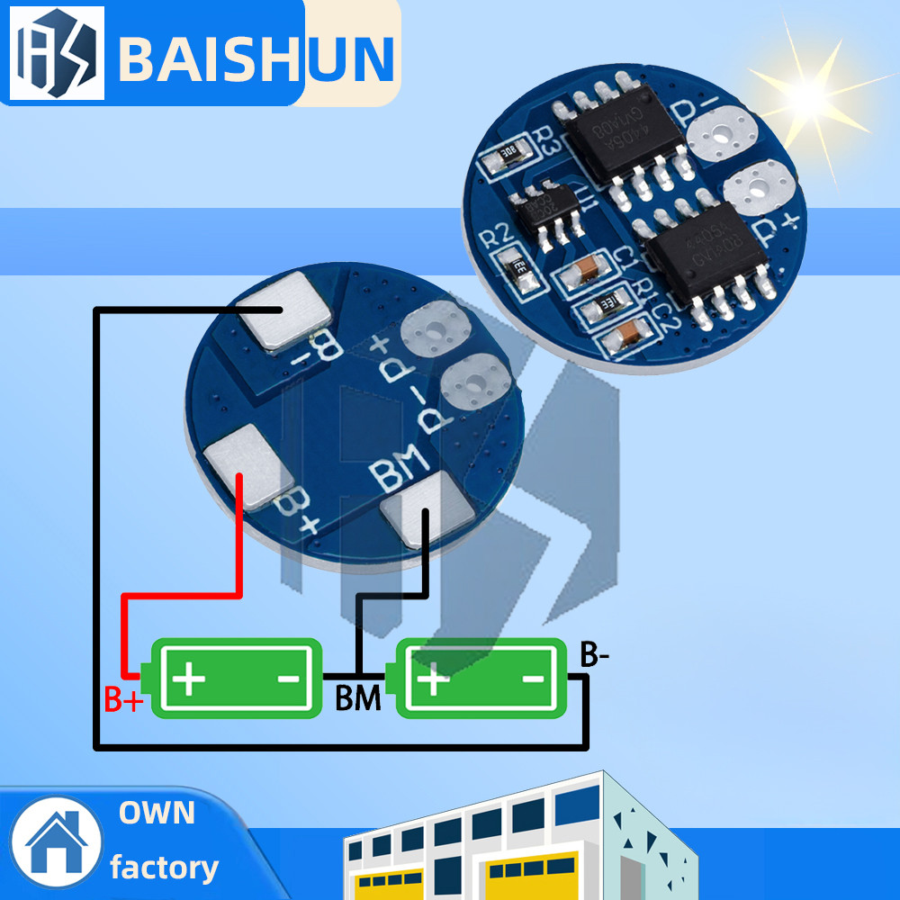 2S 5A Round Li-Ion Lithium Battery 7.4V 8.4V 18650 Charger Protection Board Bms Pcm For Li-Ion Lipo