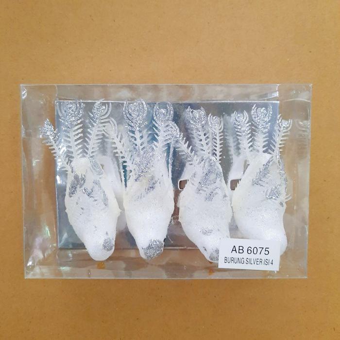 Dekorasi Burung Putih Set 3 Jepit Burung Merpati Hiasan Pohon Natal