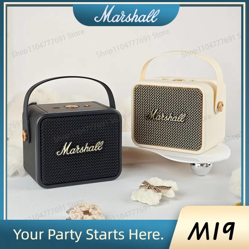 New Marshall M19 Retro Wireless Bluetooth Speaker, Portable Mini Bass Outdoor Speaker, IP67