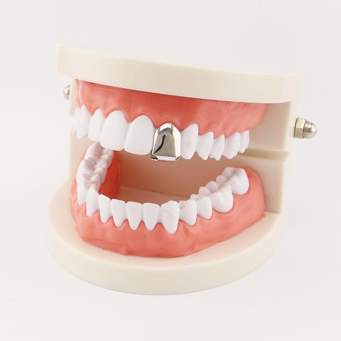 mhej- Grillz Gigi Hip Hop Gigi Emas Silver Rose Gold Single Teeth Grillz
