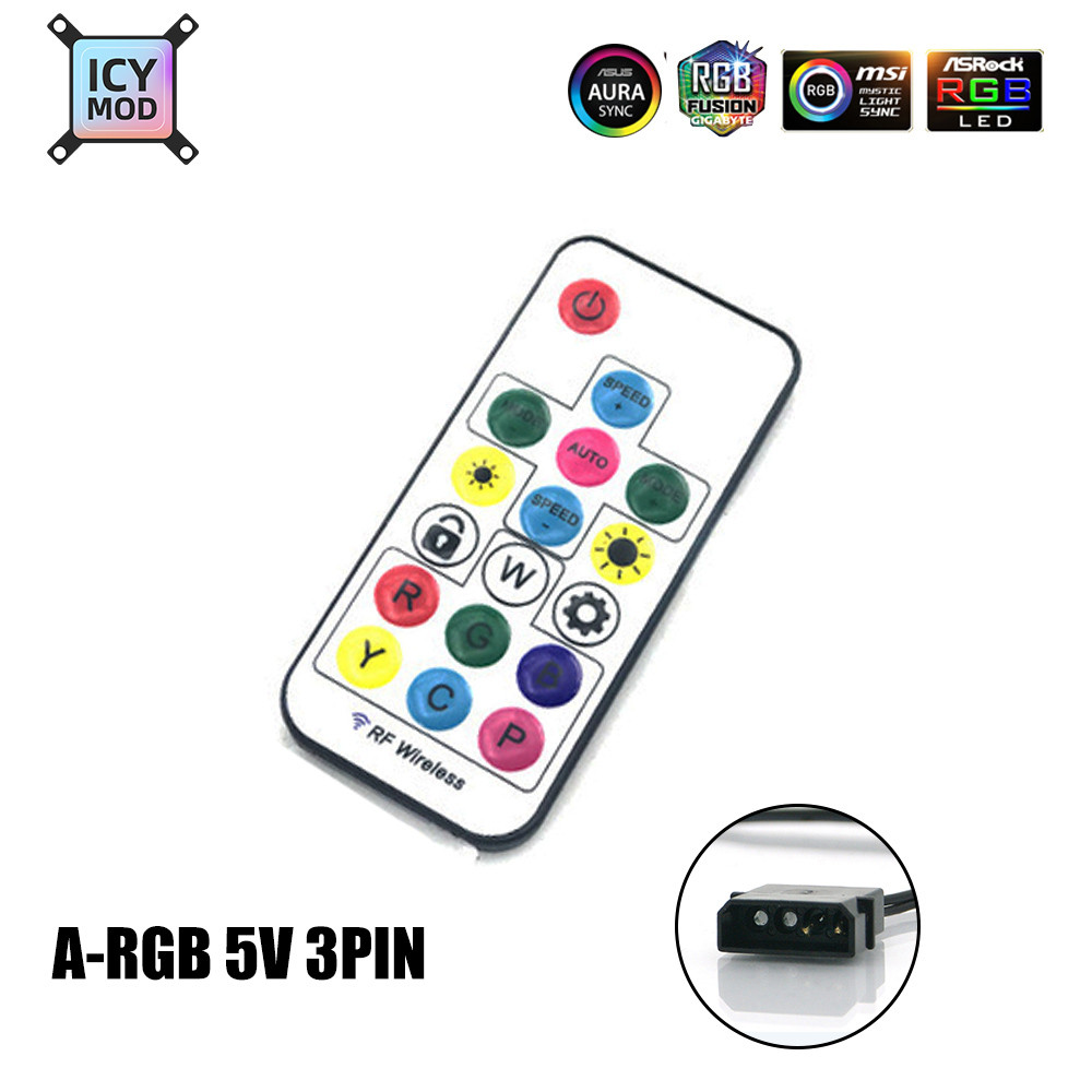 RF RGB Controller Remote Control A-RGB Convertor AURA SYNC Molex 4PIN SATA Power Supply PC Gaming 12