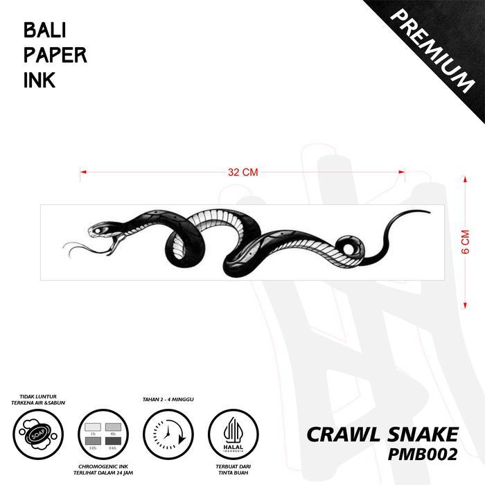 Tato Crawl Snke PMB002 Stiker Tato By Bali Paper Ink Temporary