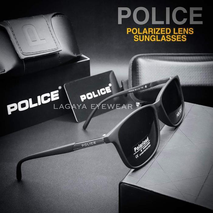 kacamata hitam police polarized pria anti uv original fullset