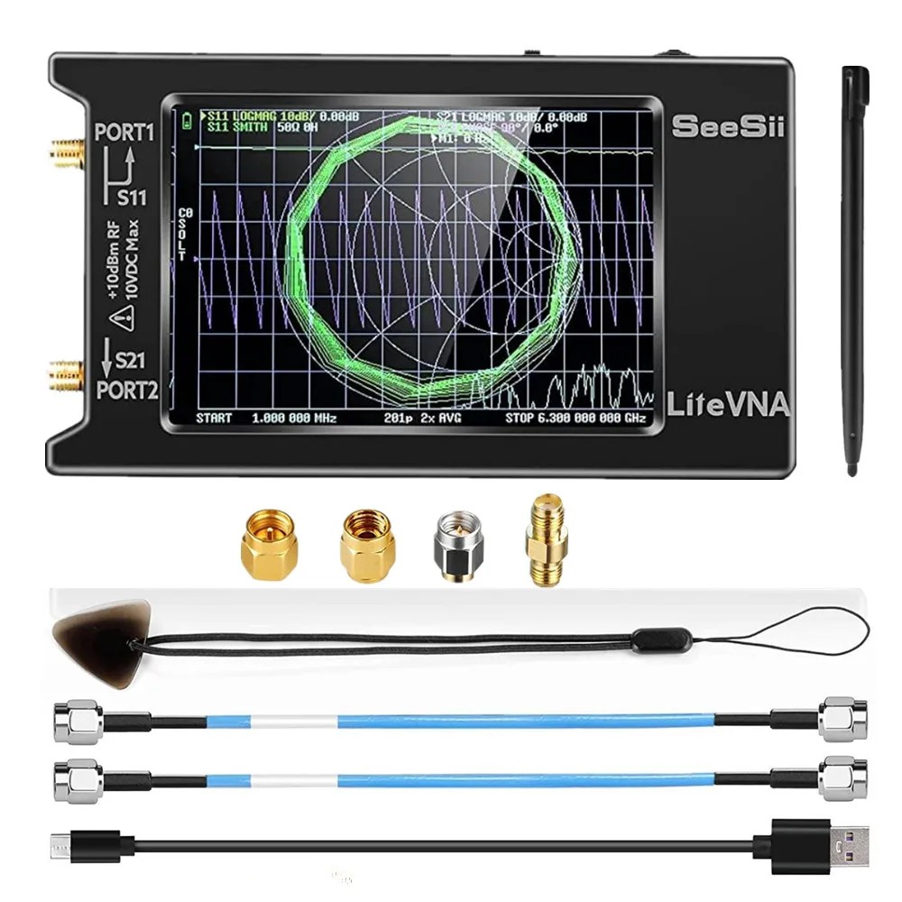 Nanovna 50Khz-6.3Ghz Vector Network Antenna Analyzer 4" Measure S Parameters Hf Vhf Uhf Swr Phase