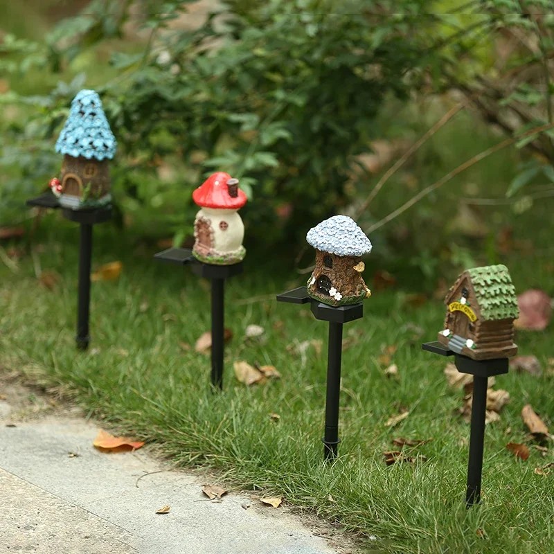 Solar Powered Fairy House Lawn Lamp Solar Led Light Outdoor Garden Decoration Lamp Waterproof Solar