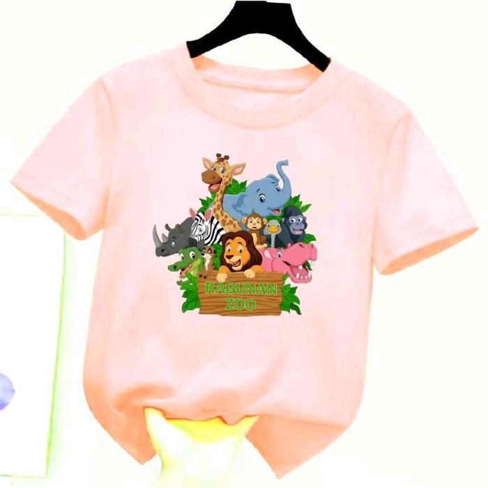 Baju kaos atasan RAGUNAN ZOO anak cowok-cewek/Kaos anak anak sampai dewasa