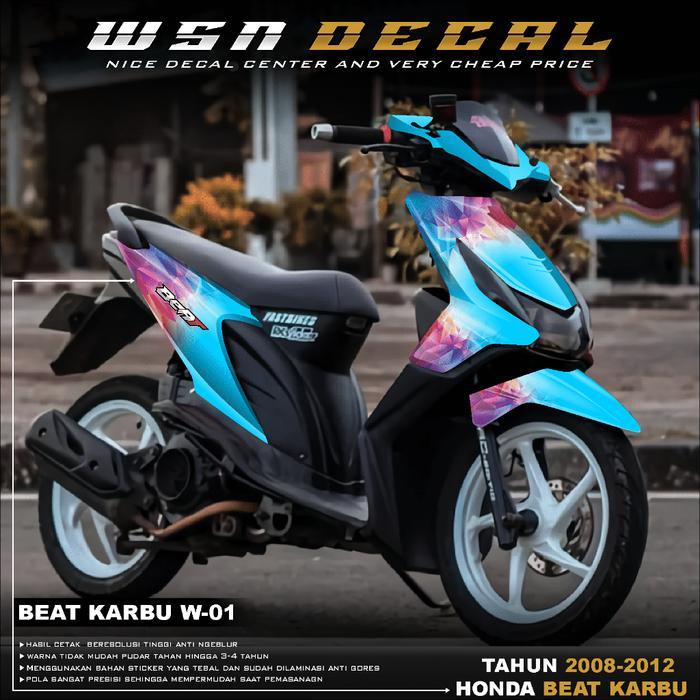 (BISA COD) DECAL STICKER BEAT KARBU 2008 - 2012 FULL BODY - STIKER DEKAL SKOTLET MOTOR HONDA BEAT