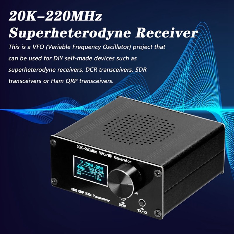 20K-220MHz Superheterodyne Receiver SDR HAM QRP Transceiver RF Generator Radio Debugger for Homebrew
