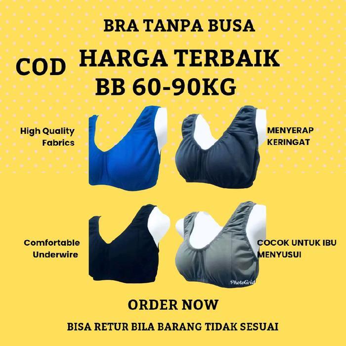 havr- Isi 5 Pcs Super Jumbo Bb 95- 135 Kg,Miniset Dewasa,Miniset Busui Wanita Bra Katun Bh