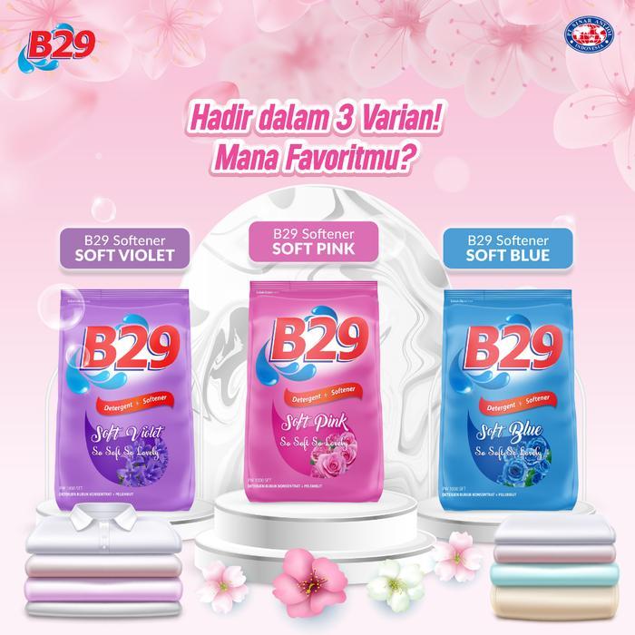 ngmh- B29 Deterjen Plus Softener Blue Sabun Bubuk Powder Pencuci Pakaian