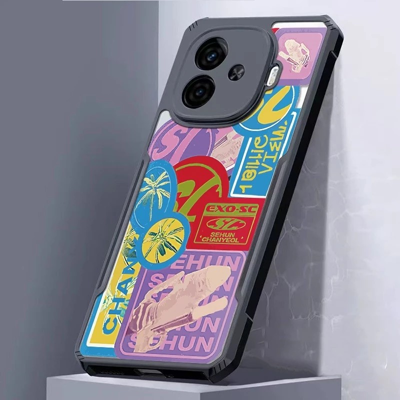 CASE CLEAR MOTIF FUSION SHOCKPROOF FOR OPPO A5 5G/4G 2025 A5 PRO 5G A52/A92 A53 /A33 A54 4G A55 4G A