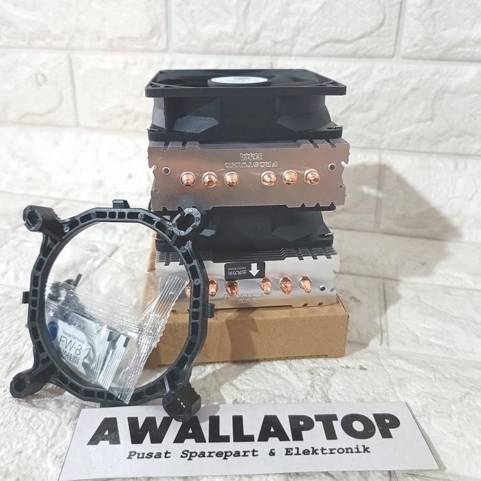 CPU COOLER 2 KIPAS FAN PROCESSOR CPU INTEL AMD FAN COOLER 6 TEMBAGA