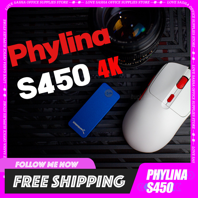 Phylina S450 Wireless Gaming Mouse Ultra Lightweight 56g Programmable Paw3395 26000dpi 2.4g Usb-c Wi