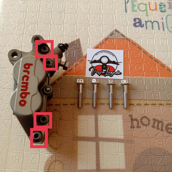 BAUT PROBOLT warna CHROME untuk KALIPER BREMBO