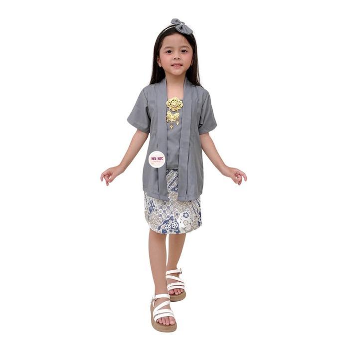 Kata Kids Kebaya Kutubaru Katun Pendek/Setelan Kebaya Anak