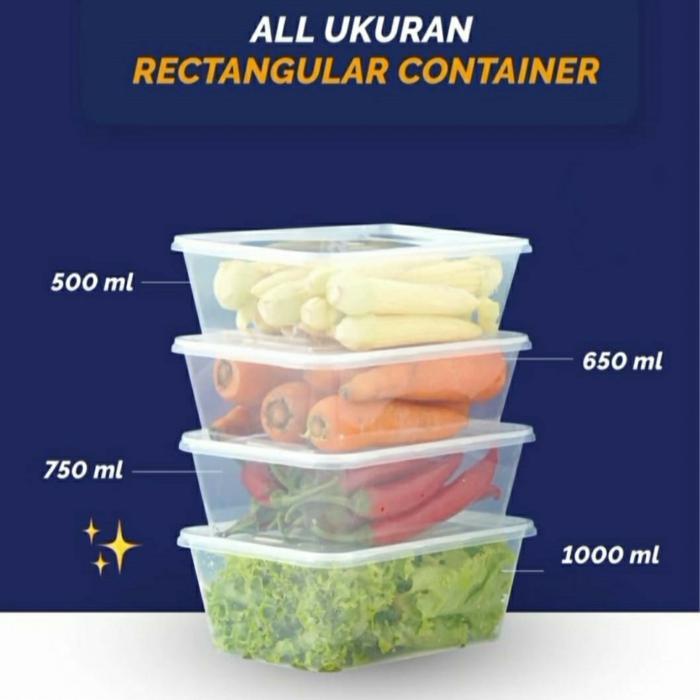 43uw- Kiip Thinwall Rectangle Food Container 750Ml / Kotak Makan Plastik