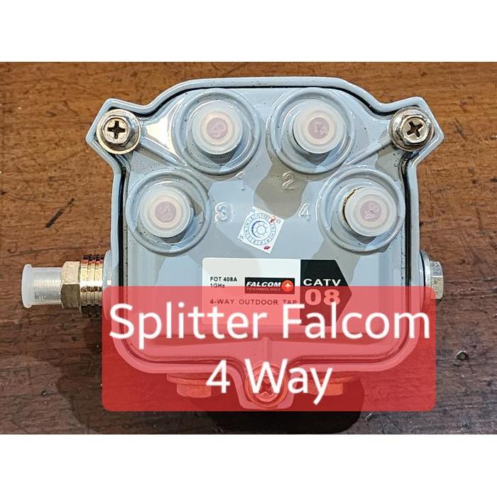 Splitter Outdoor Falcom 4 Way Jaringan Tv Kabel Tap