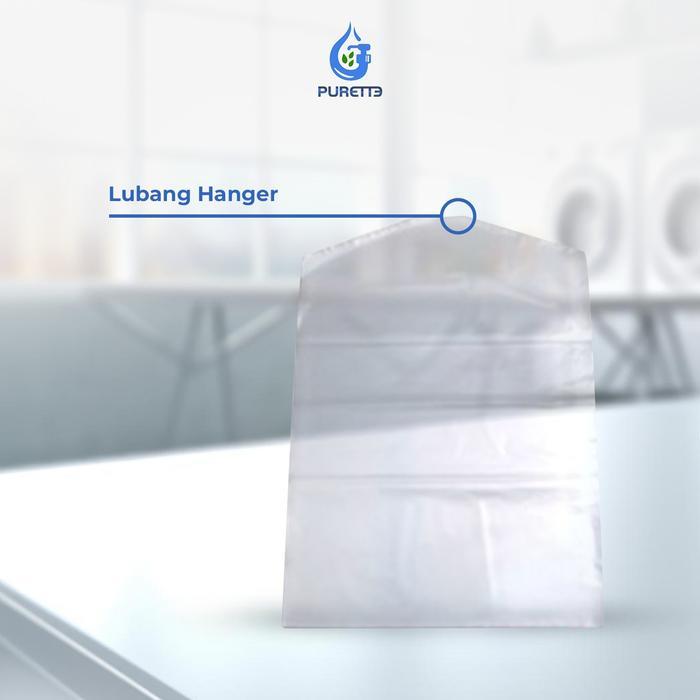 p822- Plastik Baju Gantung Plastik Hanger Gamis Plastik Laundry Lubang