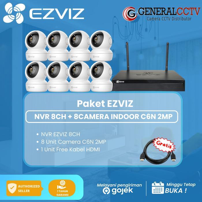 PAKET EZVIZ NVR 8CH + 8CAMERA INDOOR C6N 2MP
