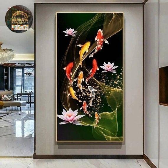 lukisan koi 9 fengshui