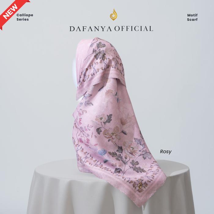 n6ck- - Calliope Series Jilbab Motif Floral Kerudung Segi Empat Hijab Scarf Bahan Voal Laser