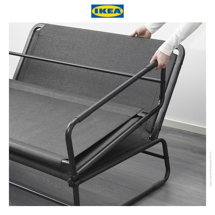 lg57- Ikea Hammarn Sofa Bed Knisa Abu-Abu Tua 120Cm, Bahan Busa Nyaman, Garansi 10 Tahun,
