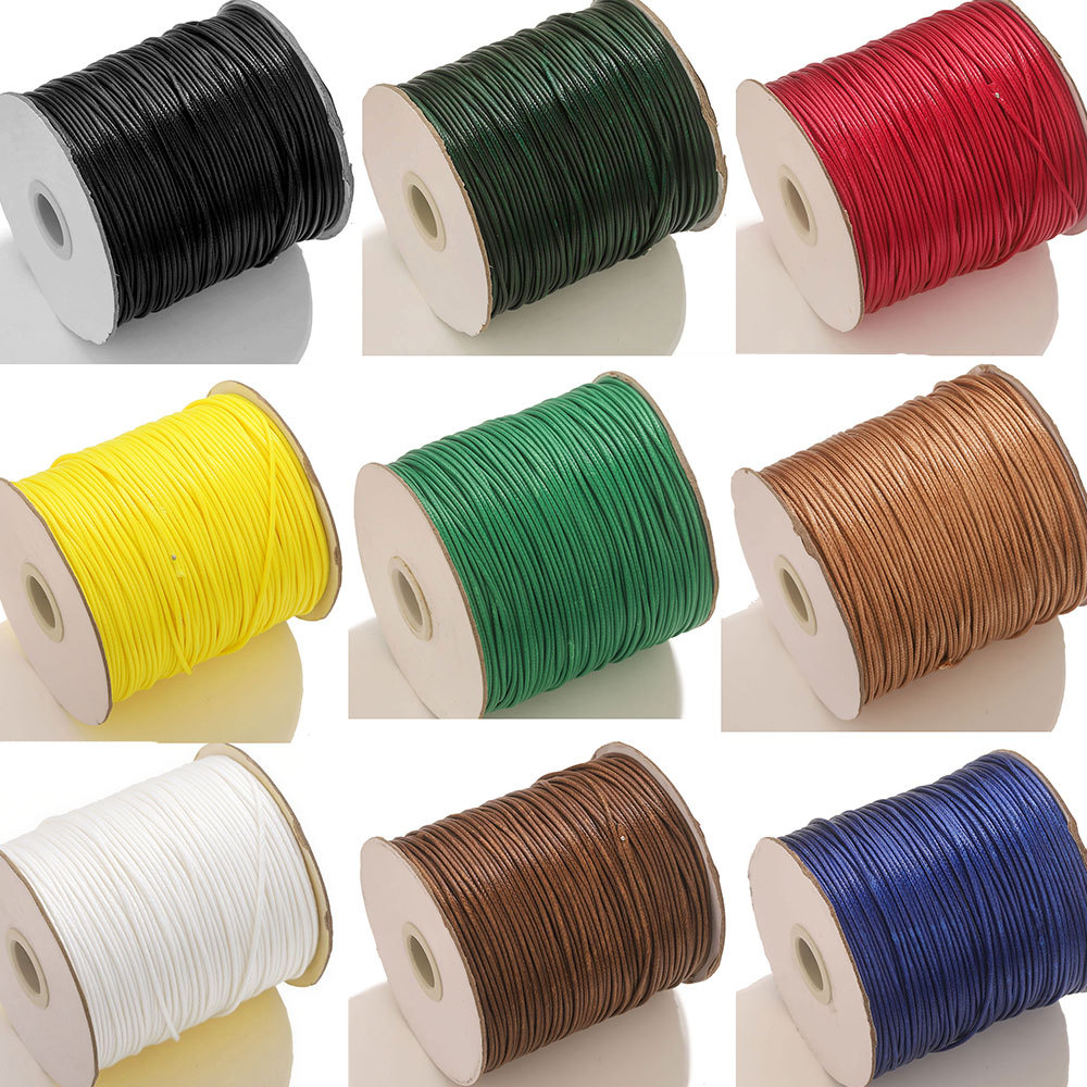 150M/roll 1.5mm Colorful Wax Cord Crafts Satin Rattail Cord String From Nylon for Trim Necklace