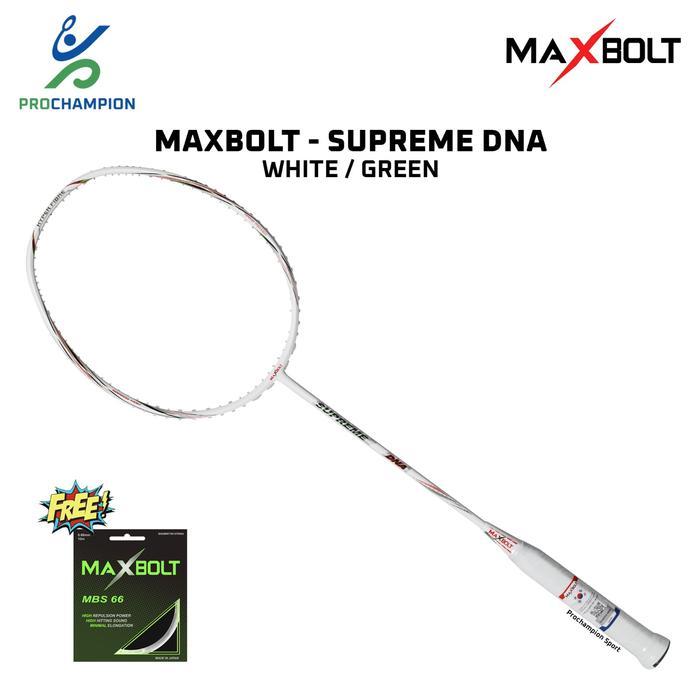 New  Raket Badminton Original Maxbolt Supreme DNA White Green
