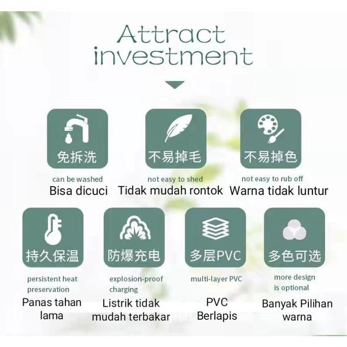 Bantal Air Panas Electrik Bulu Tebal Lembut / Kompres Air Listrik