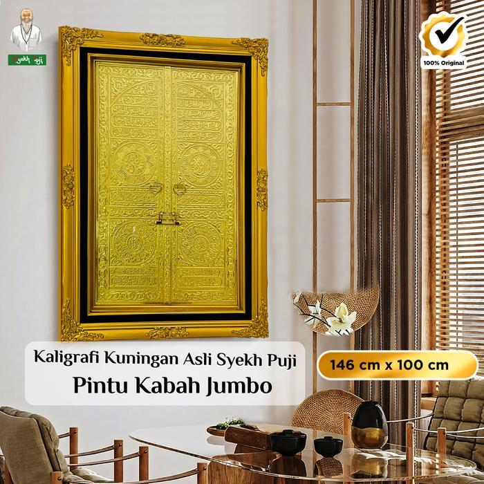 Dekorasi Islam Pintu Kabah Jumbo Kaligrafi Kuningan Asli Syekh Puji Hasan Dinding Mewah