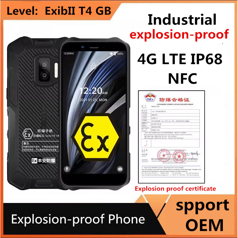 Industrial Explosion-proof Mobile Phone 4GB+64GB IP68 IP69K Rugged NFC Chemical Factory Petroleum In
