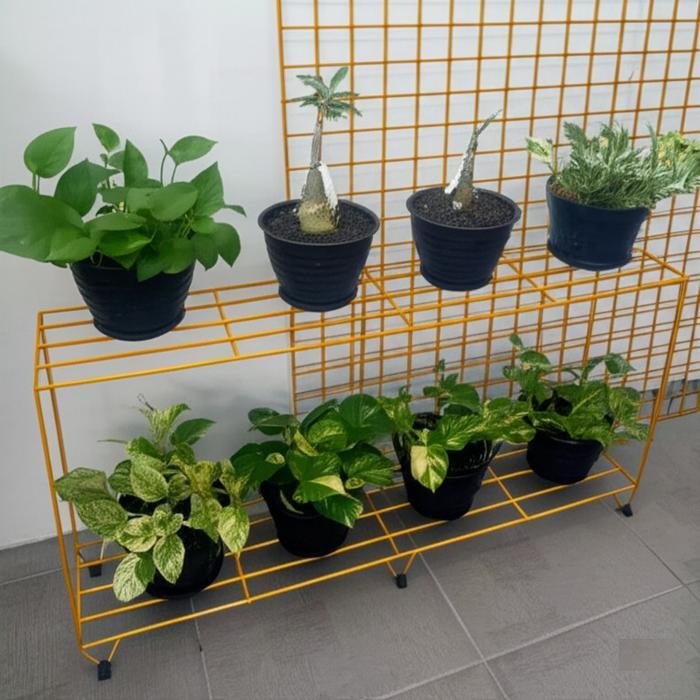 Digazsin_ 1 Meter 2 Susun/Rak Bunga Besi/Standing Pot Besi/Rak Bunga /Standing Pot/Rak Pot