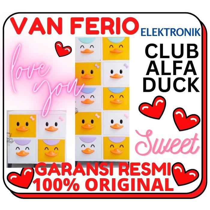 Lemari Pakaian Plastik Karakter Rak Serbaguna Double Club Alfa Duck