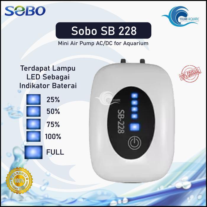 SOBO SB 228 AC DC 2 LUBANG AERATOR OTOMATIS ( AERATOR EMERGENCY )