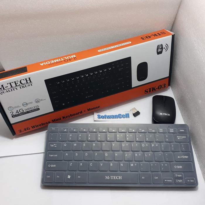 KEYBOARD MOUSE WIRELESS MTECH STK03 M-TECH STK-03 KEYBOARD MOUSE MINI