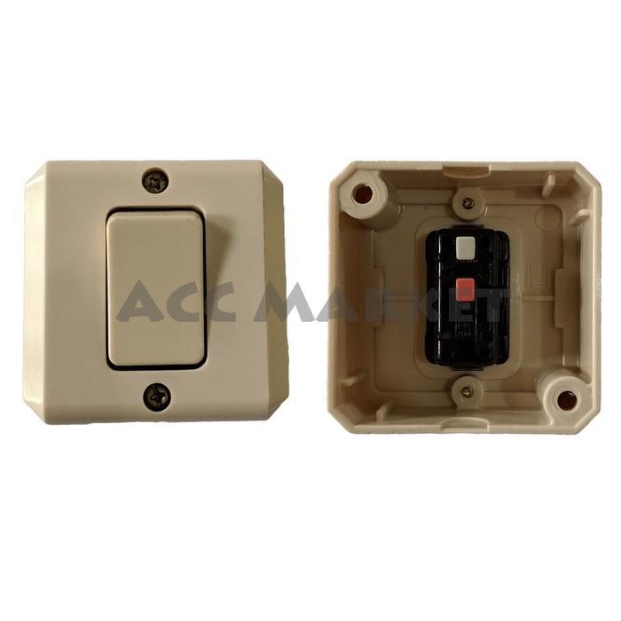 Broco OB Saklar Lampu Listrik Engkel Tunggal Satu 1 Tempel Kayu Rumah